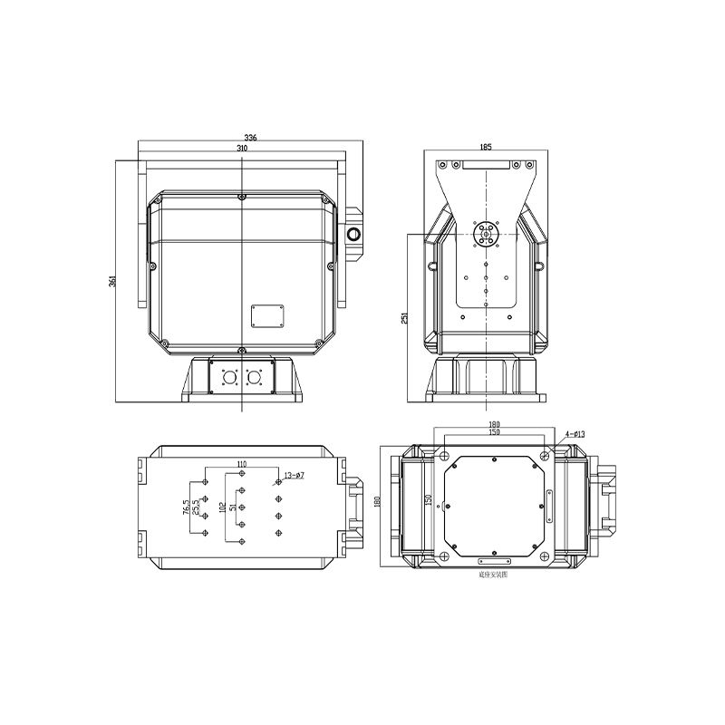 50kg Load Aluminum Alloy 360 Rotation Motorized PT Heavy Duty Pan Tilt