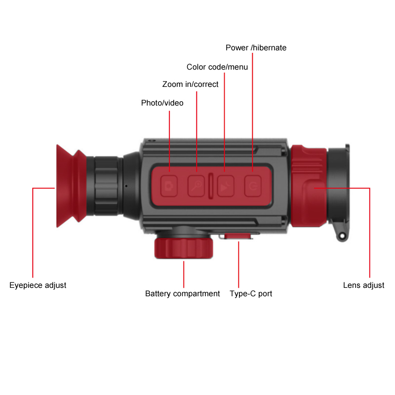35mm 640X512 2km OLED Long Range Thermal Imaging Sight Hunting Scope