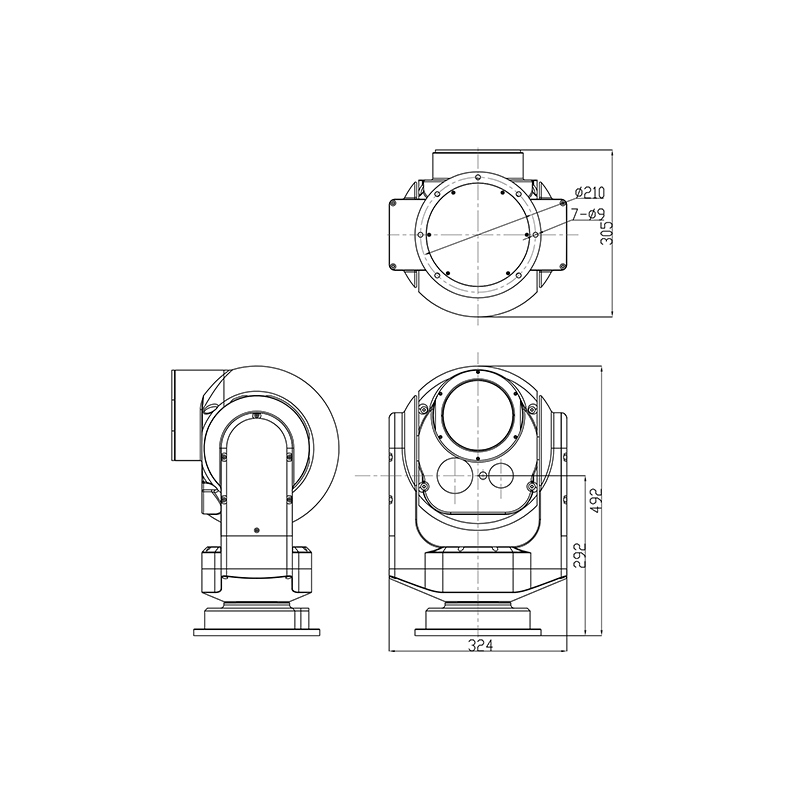 8kg Load High Speed Dual Lens Vehicle CCTV Camera PTZ Pan Tilt