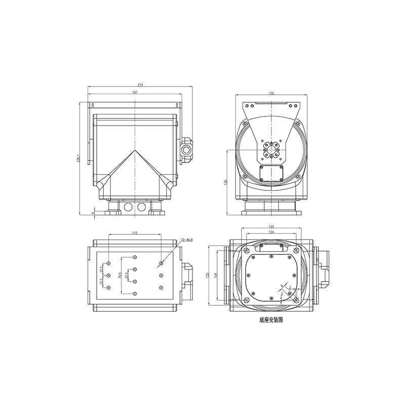 15kg Side Load 2-Axis Gimbal 360 Degree Rotation PTZ Camera Pan Tilt